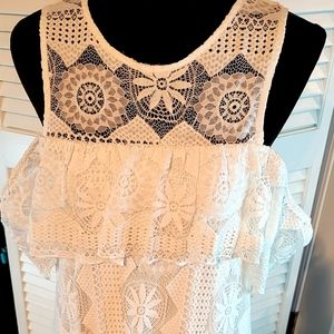 White Lace Cold Shoulder dress by Miami. Size Large.